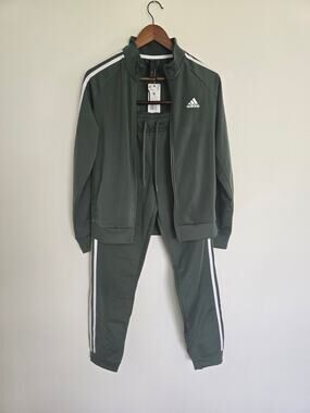 Adidas Essentials 3-Stripes Track Suit Set Green Oxide NWT Size: S/M